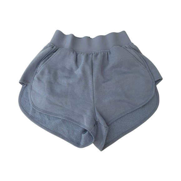 Gymshark Pants - GymShark Womens Legacy Slate Blue Fleece Sweat Shorts Logo Size Small